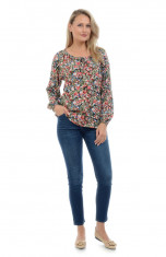 Bluza Dama Ie cu Microimprimeu Floral Multicolor foto