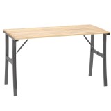 Masa de gradina cu cadru metalic si blat din lemn impregnat, 120x60x71 cm, natur Household NewTrend