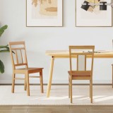 vidaXL Scaun de sufragerie 2 pcs natural Lemn Solid de Cauciuc 42020504