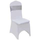 VidaXL Fundă de scaun elastică, 25 buc, cataramă cu diamante, argintiu 133580