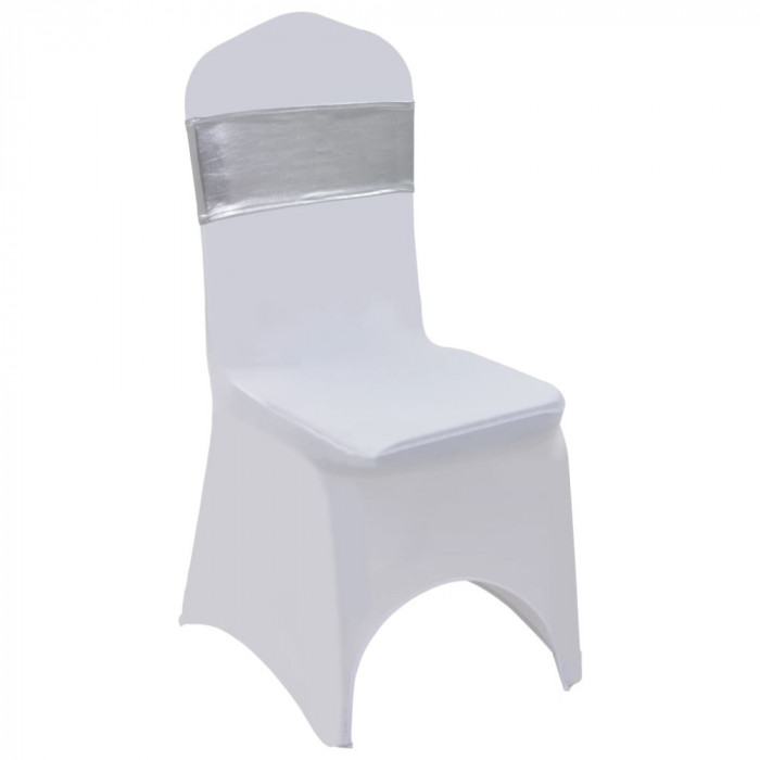 Funda de scaun elastica, 25 buc, catarama cu diamante, argintiu GartenMobel Dekor
