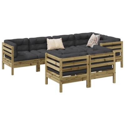 Gossi set canapele gradina cu perne, 7 piese, lemn de pin tratat foto