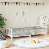 Cadru de pat pentru copii, alb, 90x200 cm, lemn masiv de pin GartenMobel Dekor, vidaXL