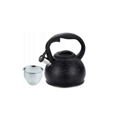 Ceainic din inox, cu sita, negru marmurat,1.2l, Kinghoff foto