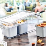 Recipient cu capac pentru alimente cu 3 compartimente detasabile,plastic