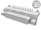 Conector D-Sub 25P Soclu Mamă 90&deg; THT UNC 4-40