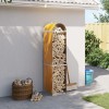 Gossi suport de busteni, maro deschis, 40x45x170 cm, otel galvanizat