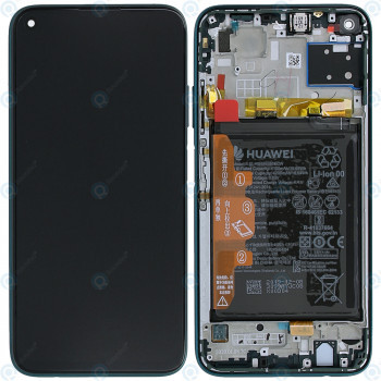 Huawei P40 Lite (JNY-L21A JNY-LX1) Capacul frontal al modulului de afișare + LCD + digitizer + baterie verde zdrobit 02353KGA foto