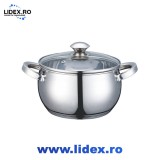 Oala cu capac Voltz V51210G24, 24 cm, 6.3 litri, Inductie, Inox