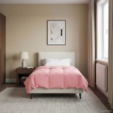 vidaXL Duvet de iarnă Patos Roz 135 x 220 cm Microfibră 42026114