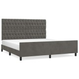 Cumpara ieftin Cadru de pat cu tablie, gri inchis, 180x200 cm, catifea