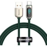 Cablu alimentare si date Baseus Display, Fast Charging Data Cable pt. smartphone, USB la USB Type-C 66W, 1m, verde