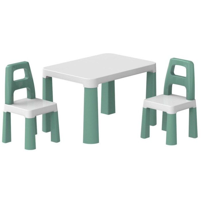 Masa pentru copii cu 2 scaune, sarcina max. 75 kg, Technok, verde