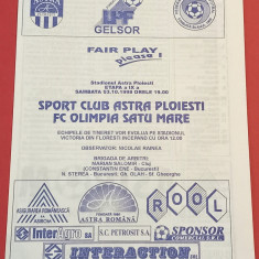 Program meci fotbal SC "ASTRA" PLOIESTI - "OLIMPIA" SATU MARE (03.10.1998)