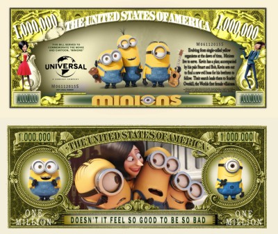 !!! SUA = FANTASY NOTE (TJ6) = DESENE ANIMATE : MINIONS - 2021 - UNC foto