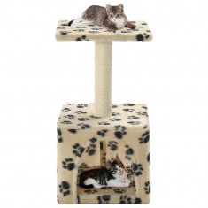 Ansamblu pisici, stalp funie sisal, bej, 55 cm, imprimeu labute GartenMobel Dekor