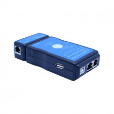 Tester cablu LAN USB RJ45 RJ11 / RJ12 Retea ethernet CAT5 UTP M726AT