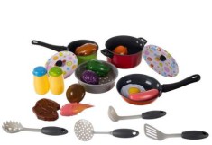 Set de Bucatarie de Joc Multicolor pentru Copii, 23 de Piese, cu Alimente ?i Ustensile foto