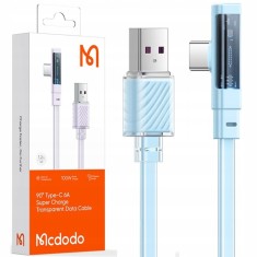 Cablu Usb-C, Angular, Puternic, Superrapid, Mcdodo, 100W, 1.2M, Albastru