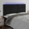 vidaXL Tăblie de pat cu LED, negru, 160x5x118/128 cm, catifea 3122718