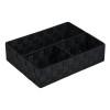 Coș de Depozitare, Model Ratan, 3 Compartimente, Dimensiuni 32x25x8 cm, Culoare Negru, Oem