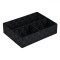Coș de Depozitare, Model Ratan, 3 Compartimente, Dimensiuni 32x25x8 cm, Culoare Negru