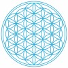 Abtibild sticker cu Floarea Vietii , Simbolul vietii &amp;#8211; Albastru mare