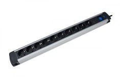 Prelungitor 1.5m cablu H05VV-F 3G1.5 cu 10 prize schuko intrerupator si protectie supratensiune max 3500W IP20