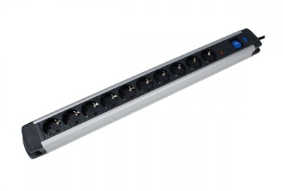 Prelungitor 1.5m cablu H05VV-F 3G1.5 cu 10 prize schuko intrerupator si protectie supratensiune max 3500W IP20 foto