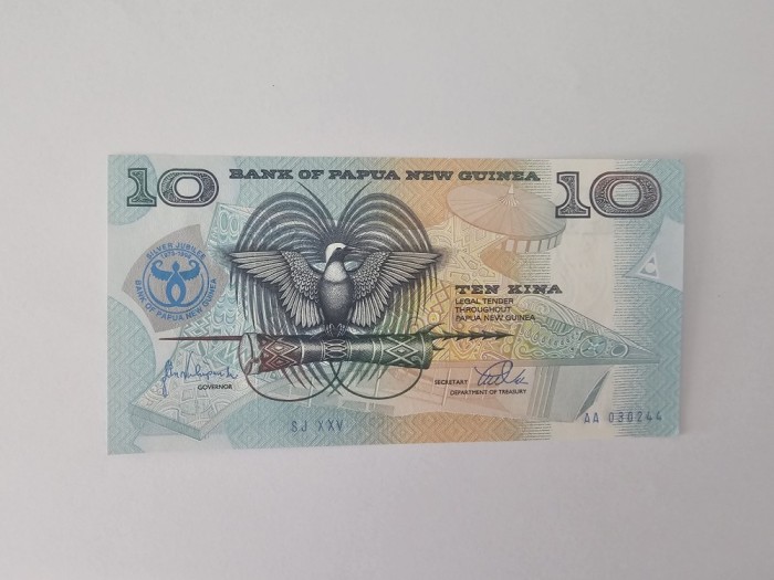 Papua Noua Guinee 10 Kina 1998 Noua,Rara