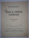 Partitura Doine si cantece romanesti caietul 4 , Tiberiu Brediceanu, antebelica