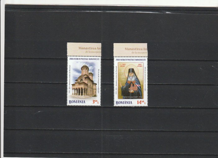 ROMANIA 2013 LP 1988 ZIUA MARCII POSTALE ROMANESTI SERIE MNH NESTAMPILATA