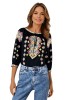 Bluza tip ie dama R24, negru/galben , marimea 2XL, Casual, Bumbac