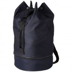 Sac marinaresc cu snur, maner lateral si bretea ajustabila, Everestus, IO06, poliester 600D, albastru navy foto