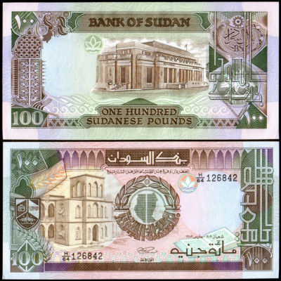 Sudan 1989 - 100 pounds UNC foto