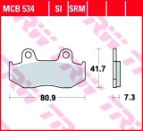 Set placute frana TRW MCB534 &ndash; Honda CR 125-250-500 R (84-86) - MTX 125-200 (85-90) - XL 350-600 R (83-88) - XR 250-600 R (84-87)