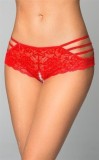 Chilotei sexy din dantela florala cu decupaj in zona intima Shorts 2478, red -