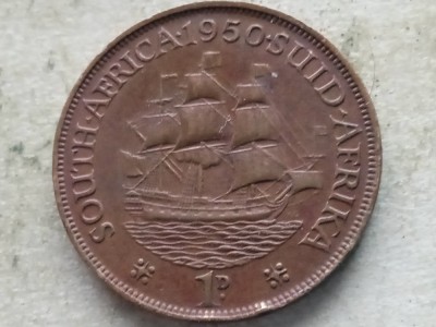 AFRICA DE SUD-1 PENNY 1950 foto