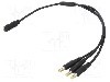 Cablu alimentare DC, DC 5,5/2,1 mufa x3, DC 5,5/2,1 soclu, negru, 0,3m, SUNNY - CSJ2155ST3P2155SR03