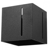 Lampă De Perete Pixar Negru Din Aluminiu, 1 Bec Pătrat Modern De Interior.