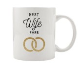 Cana alba personalizata Best Wife Ever, INOVATIX&reg;. 330ml