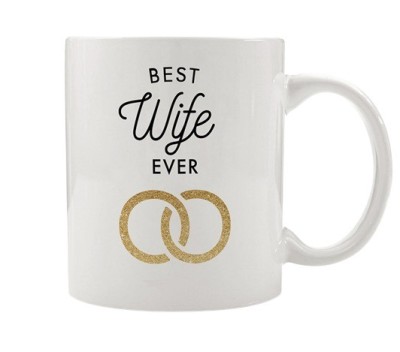 Cana alba personalizata Best Wife Ever, INOVATIX&amp;reg;. 330ml foto