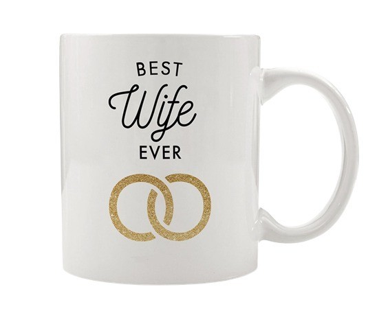 Cana alba personalizata Best Wife Ever, INOVATIX&reg;. 330ml