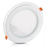 PANOU LED ROTUND INCORPORABIL 18W 4000K ALB NEUTRU, STICLA, V-TAC