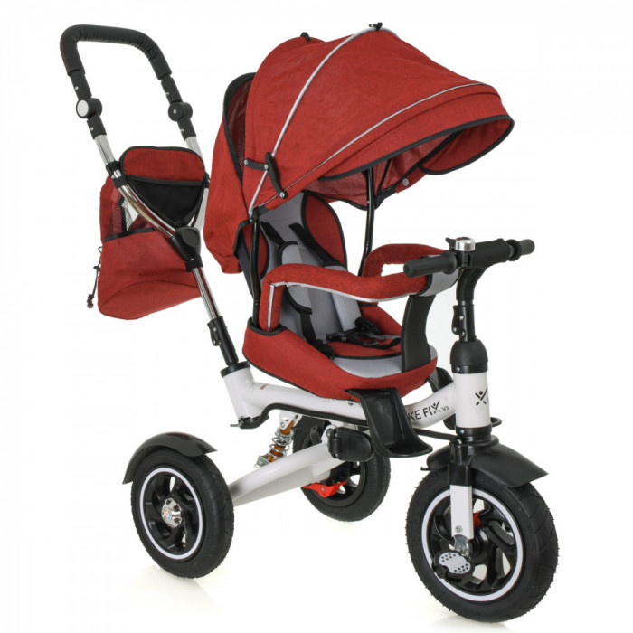 Tricicleta si carucior pentru copii premium trike fix v3 culoare rosie