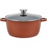 Cratita Aluminiu Ceramica 24cm 4.5L Tuci Inductie Capac Grunberg GR1004IB
