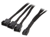 Cablu alimentare Akyga AK-CA-65, 0.25m, 3pin tata, 4pin mama, 2x 4pin tata