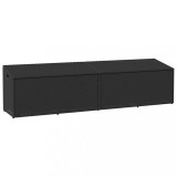Ladă Depozitare Grădină vidaXL 220cm Poliratan Negru, Rezistentă UV &amp; Impermeabilă
