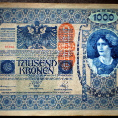 60 AUSTRIA UNGARIA 2X1000 KRONEN KORONA 1902 VF/XF SERII CONSECUTIVE 833-834