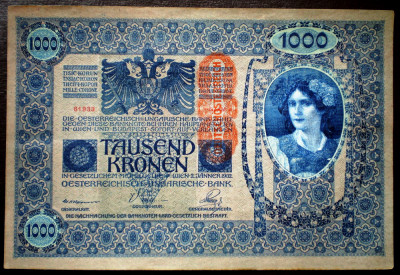 60 AUSTRIA UNGARIA 2X1000 KRONEN KORONA 1902 VF/XF SERII CONSECUTIVE 833-834 foto